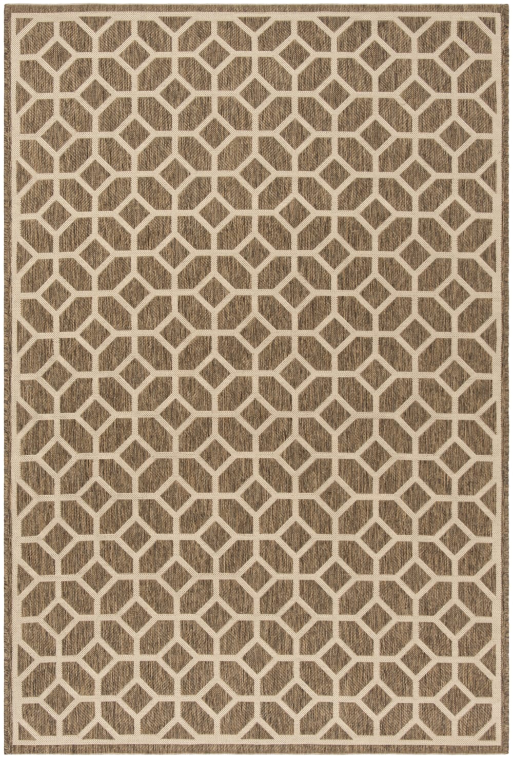 Tapis géométrique en polypropylène beige, 160 x 229 cm