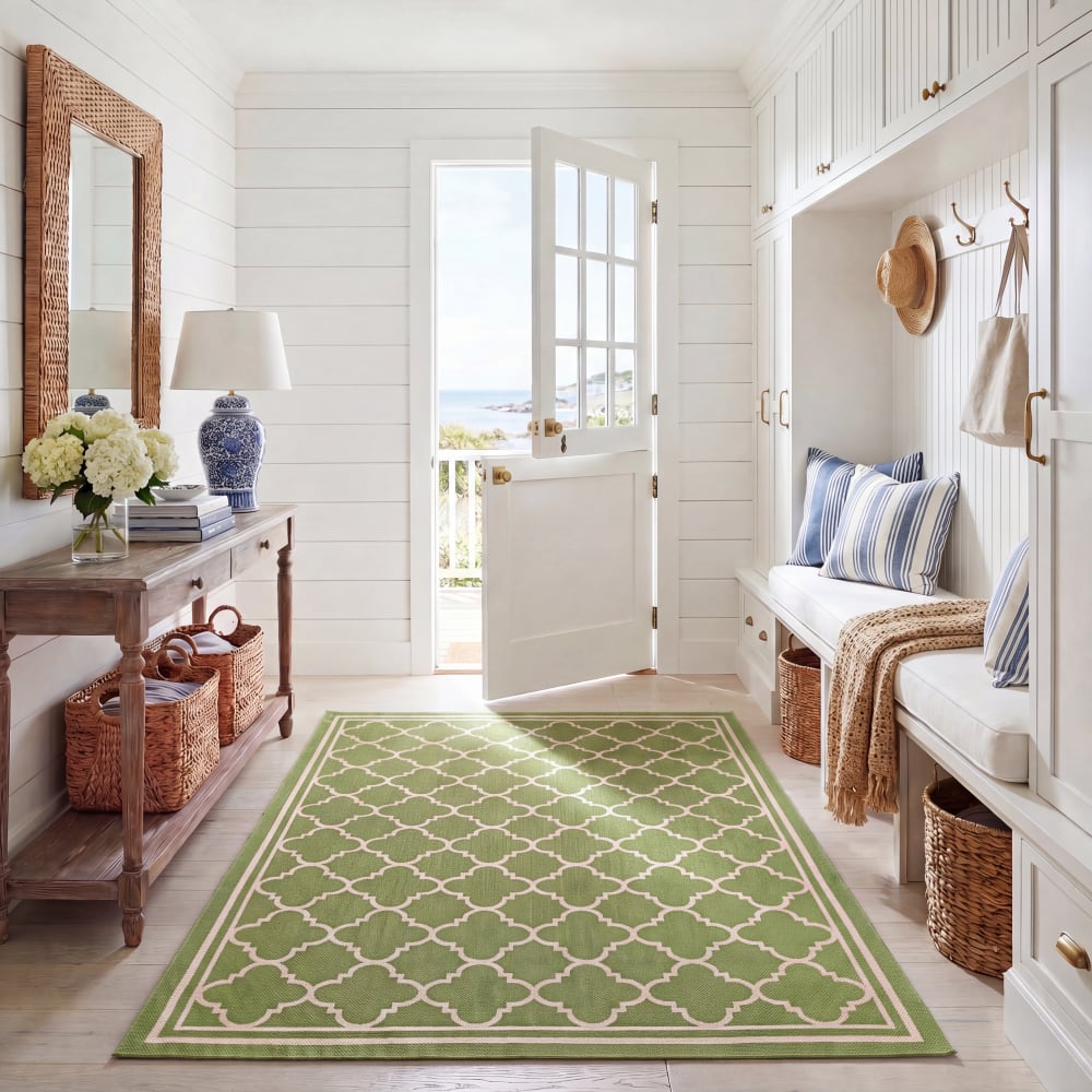 Safavieh Spalier Polypropylen-Teppich in Grün/Beige, 160 x 231 cm style classic chic Grün Pp - Polypropylen