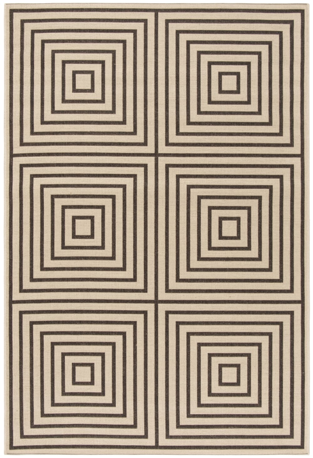 Tapis géométrique en polypropylène beige/marron, 160 x 229 cm