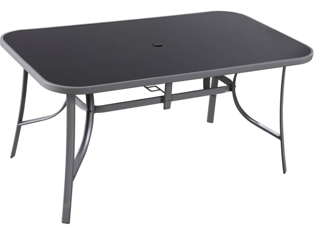 Table de jardin en acier noir 150 x 90 x 72 cm