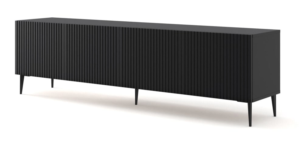 Furnlux TV-Lowboard Schwarz 200 x 42 x 56 cm style modern Schwarz Spanplatte