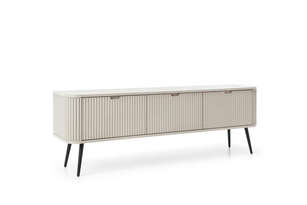 Meuble TV coloris beige - noir