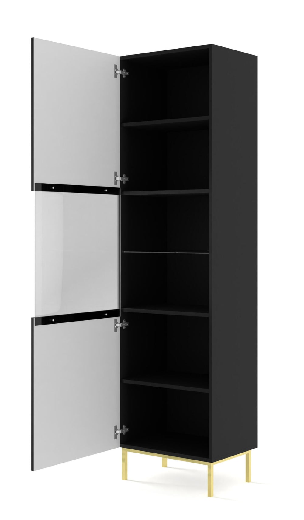 Vitrine Schwarz Gold 60 x 42 x 217 cm - Maisons Du Monde