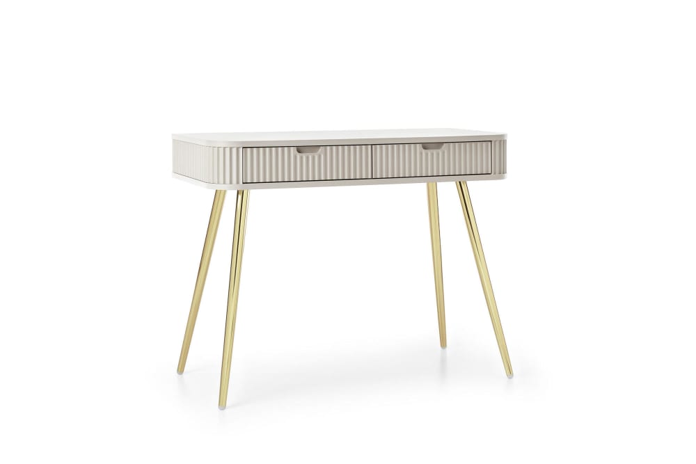 Furnlux Konsolentisch Beige Gold 103 x 49 x 80 cm style modern Beige Spanplatte