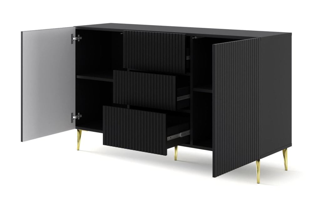 Sideboard Schwarz Gold 150 x 42 x 87 cm - Maisons Du Monde