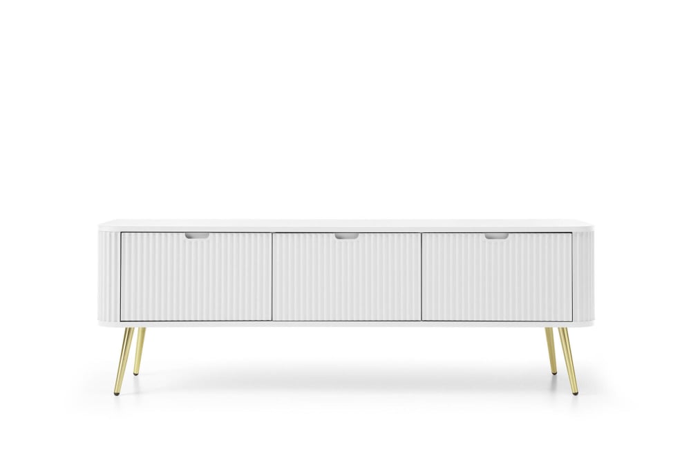 TV-Lowboard Weiß Gold 168 x 39 x 57 cm - Maisons Du Monde