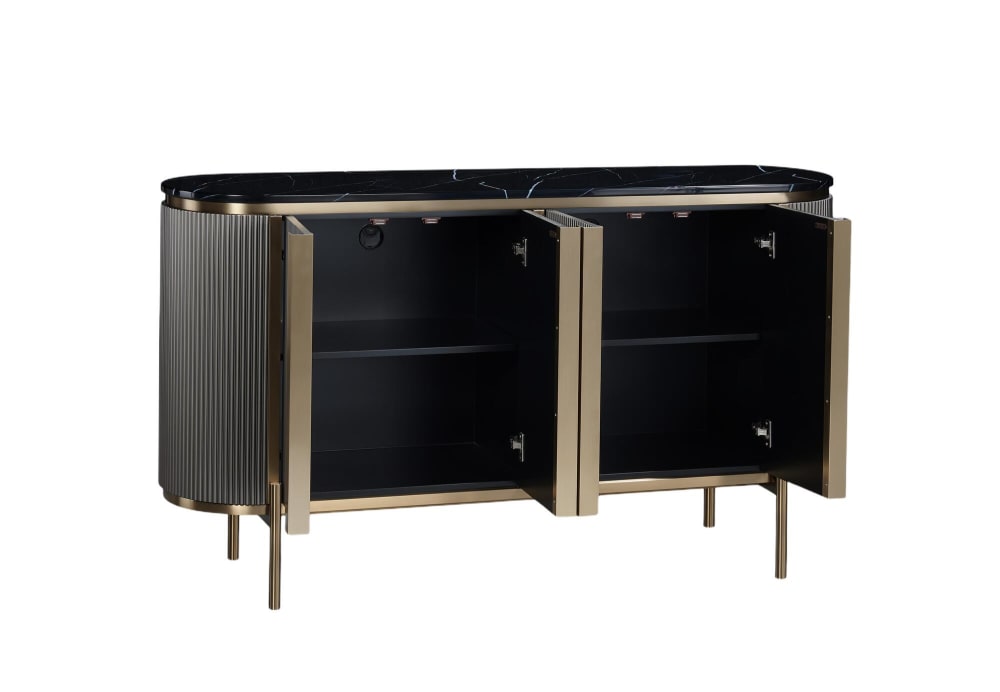 Meuble TV coloris noir et beige 160 x 40 x 90 cm