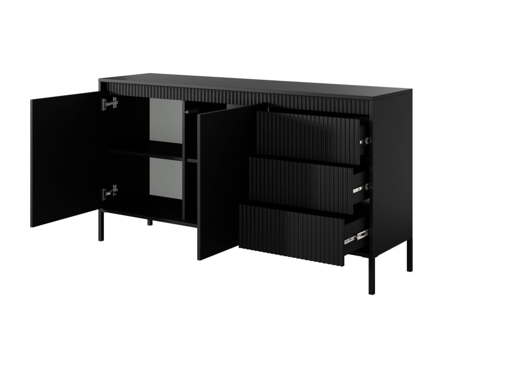 Sideboard Schwarz 153 x 39 x 81 cm - Maisons Du Monde