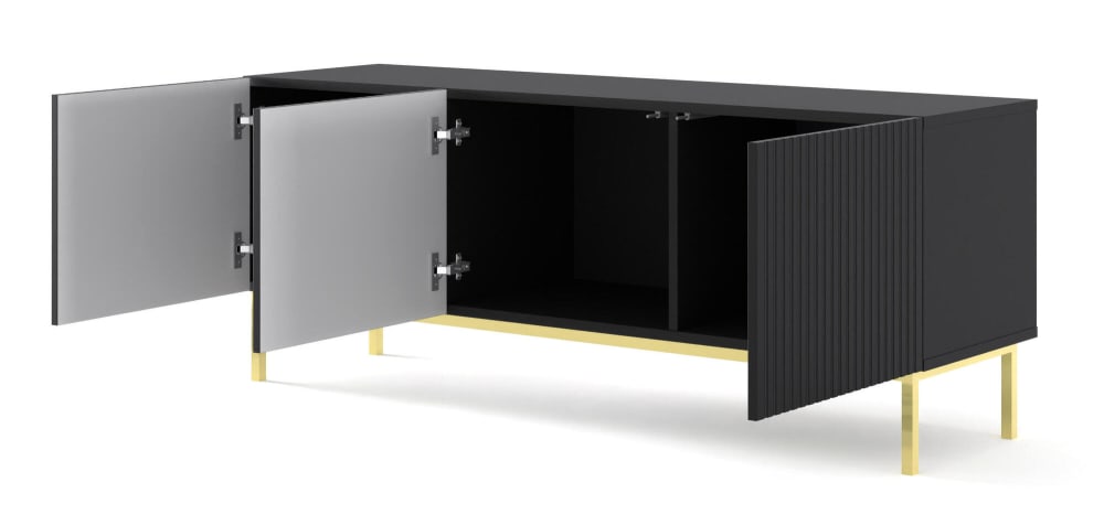 TV-Lowboard Schwarz Gold 150 x 42 x 58 cm - Maisons Du Monde