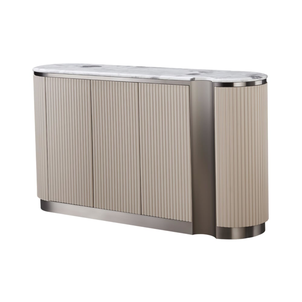 Furnlux Sideboard Beige 158 x 40 x 88 cm style classic chic Beige Spanplatte