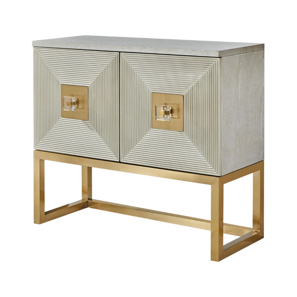 Furnlux Sideboard Beige 100 x 40 x 86 cm style classic chic Beige Spanplatte