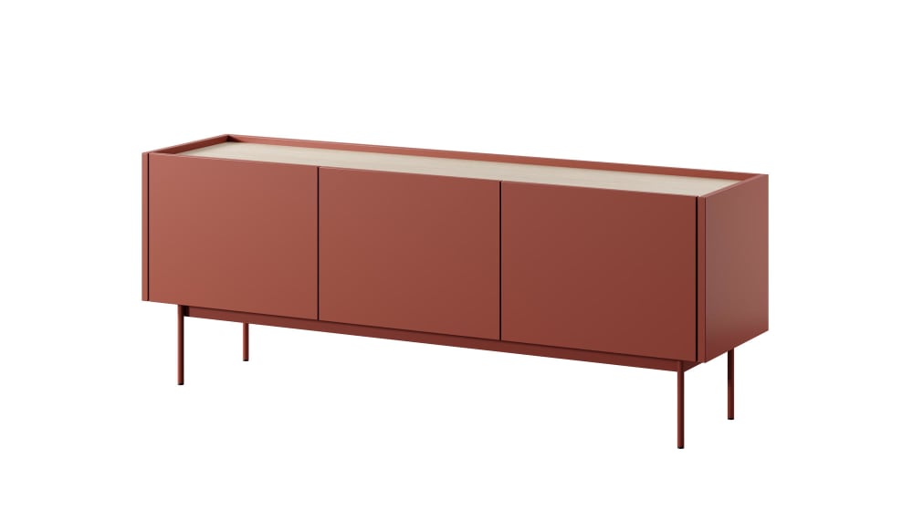 Meuble TV coloris rouge - 144