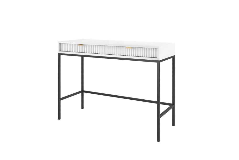 Furnlux Konsolentisch Weiß 104 x 50 x 77 cm style vintage Weiß Spanplatte