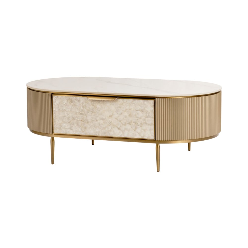 Table basse coloris or