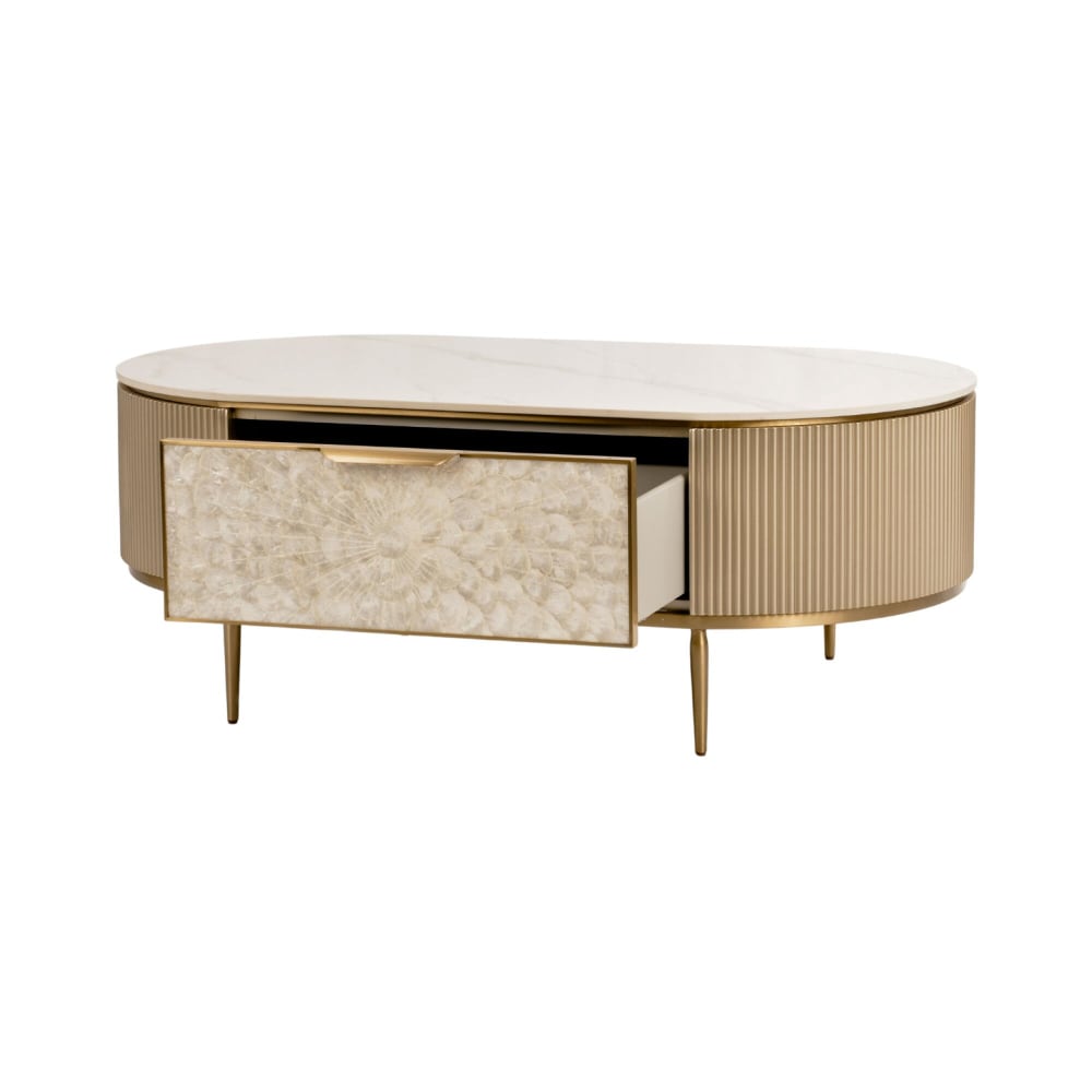 Couchtisch Gold 122 x 71 x 45 cm - Maisons Du Monde