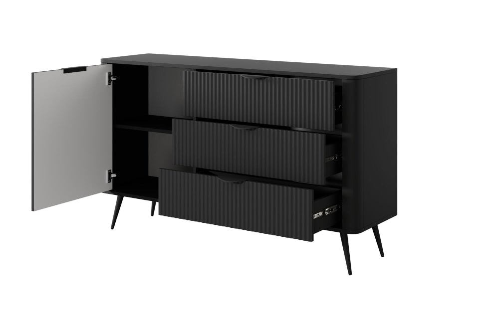Sideboard Schwarz 138 x 38 x 81 cm - Maisons Du Monde