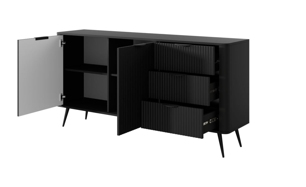 Buffet coloris noir 163 x 38 x 81 cm