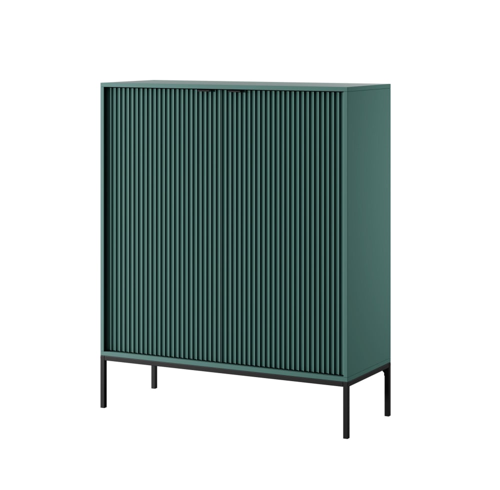 Furnlux Sideboard Grün Schwarz 104 x 39 x 125 cm style vintage Grün Spanplatte
