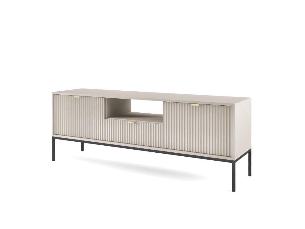 Meuble TV coloris beige - noir