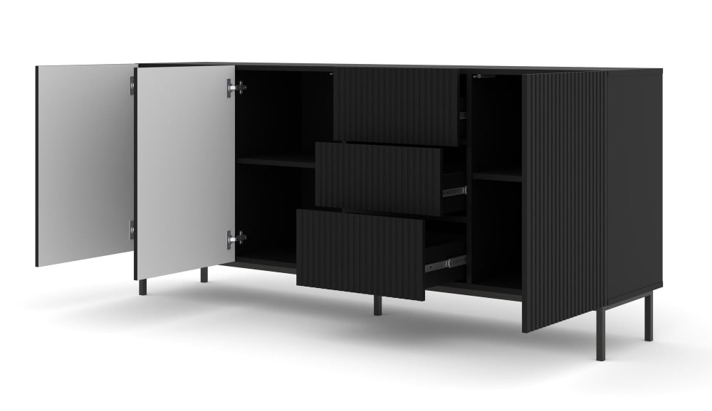 Sideboard Schwarz 200 x 42 x 89 cm - Maisons Du Monde
