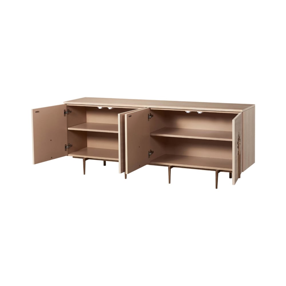 Buffet coloris beige 180 x 40 x 76 cm