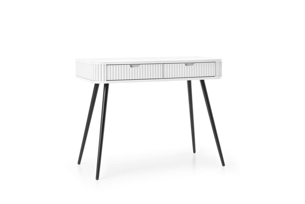 Furnlux Konsolentisch Weiß Schwarz 103 x 49 x 80 cm style modern Weiß Spanplatte