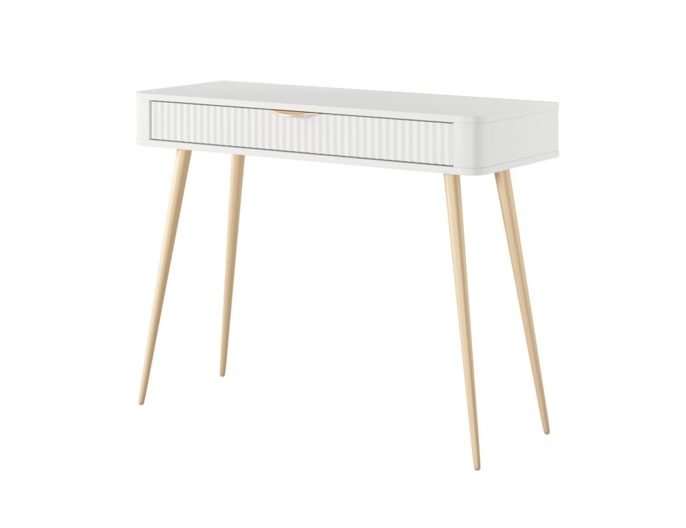 Furnlux Konsolentisch Weiß 100 x 38 x 78 cm style modern Weiß Spanplatte