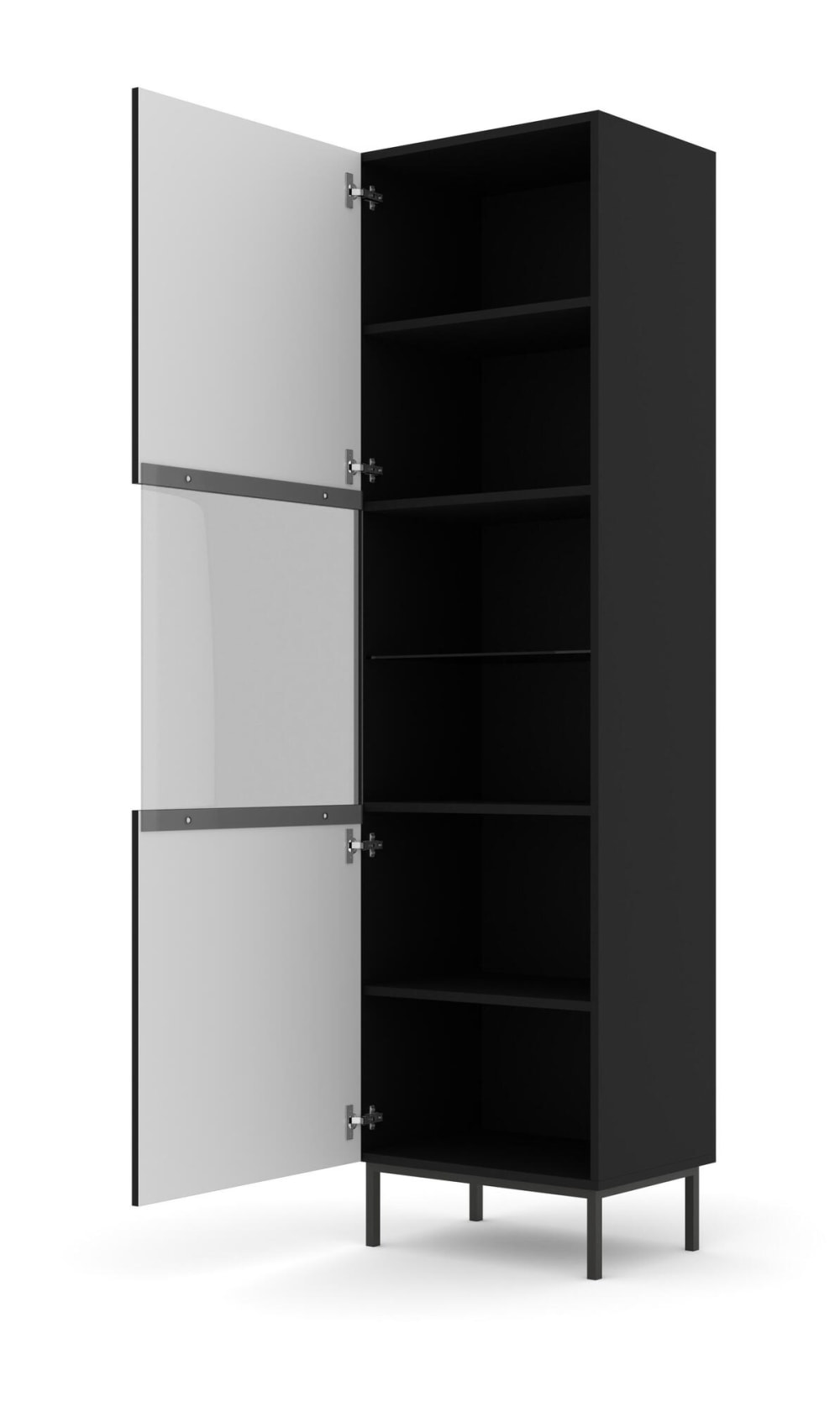 Vitrine coloris noir 60 x 42 x 217 cm