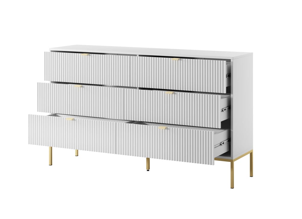 Kommode Weiß Gold 154 x 39 x 91 cm - Maisons Du Monde