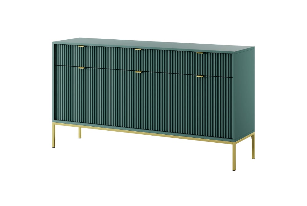 Furnlux Sideboard Grün Gold 154 x 39 x 83 cm style vintage Grün Spanplatte