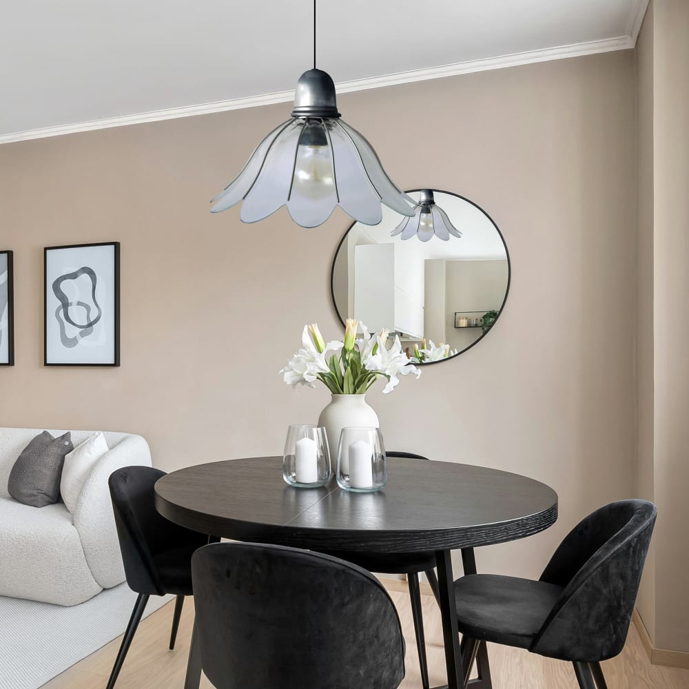 Suspension métal cable cloche anthracite D31cm — vue 3