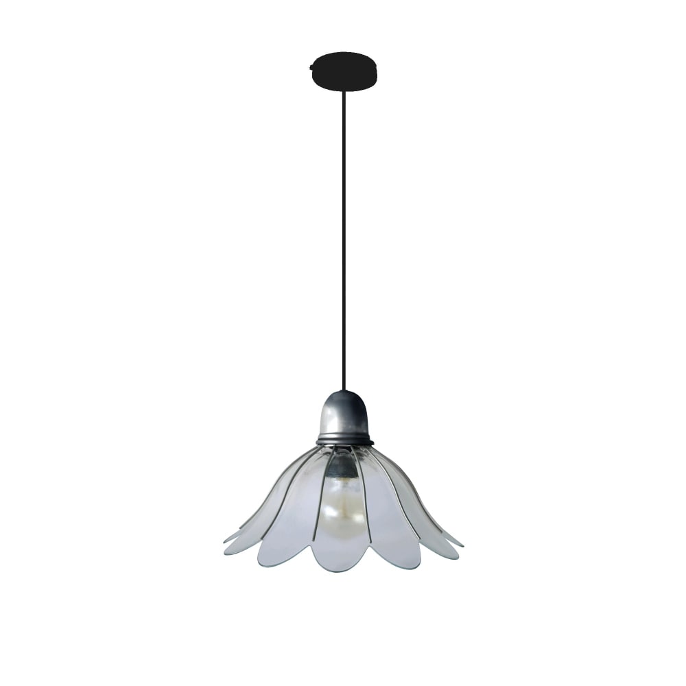 Suspension métal cable cloche anthracite D31cm — vue 4