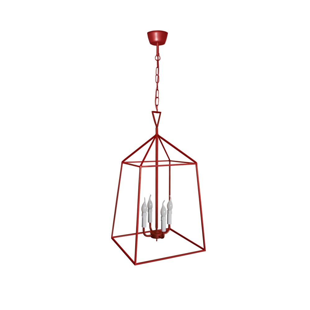 Suspension métal cable carré rouge D0cm — vue 4