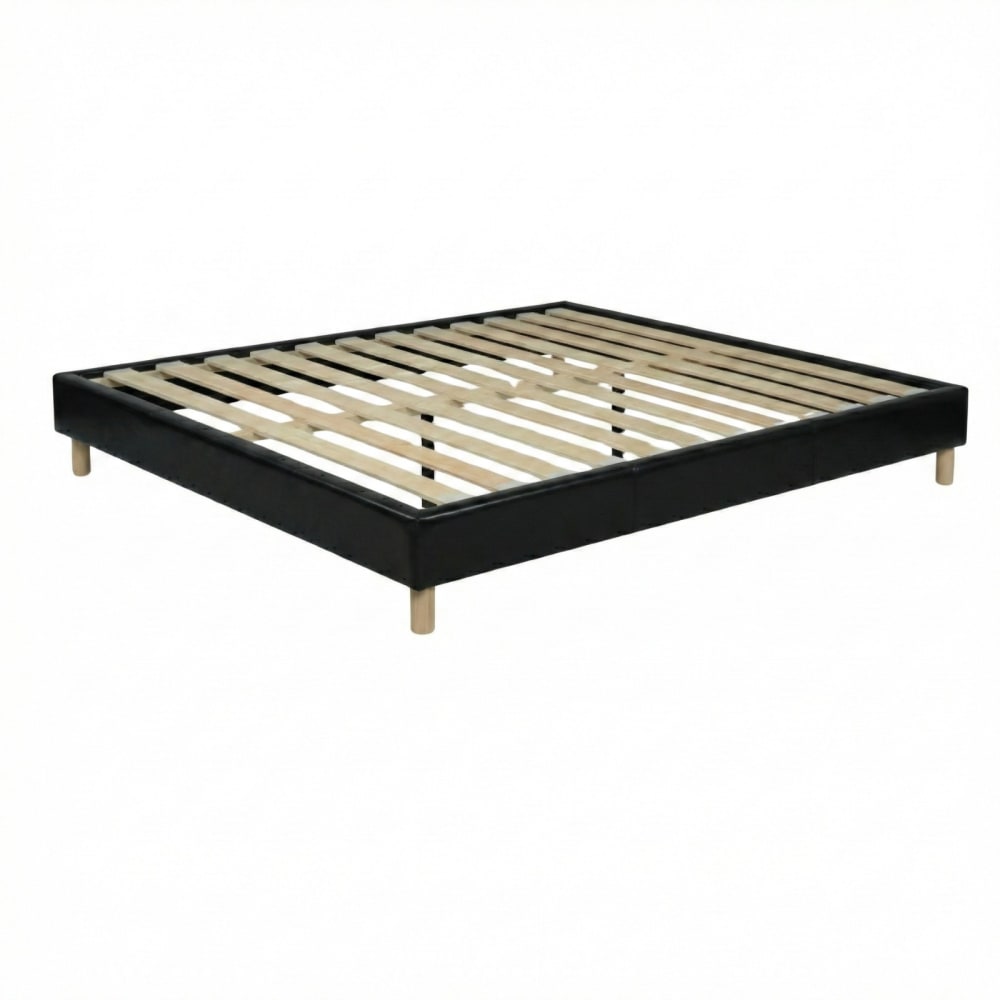Lit en simili cuir noir