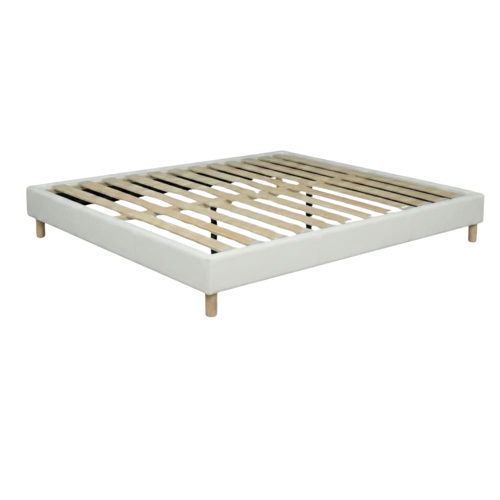 Lit en simili cuir blanc
