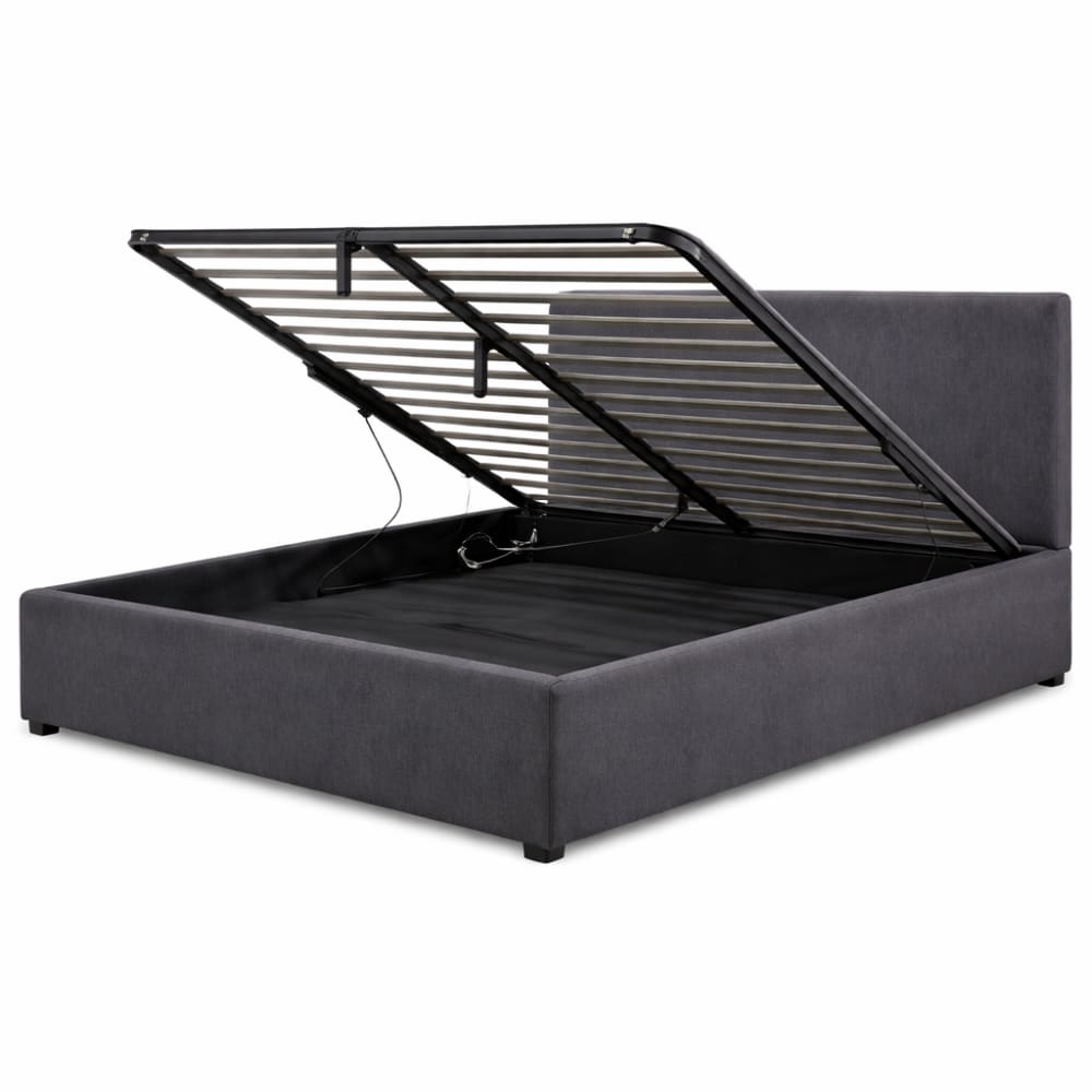Lit coffre gris foncé
