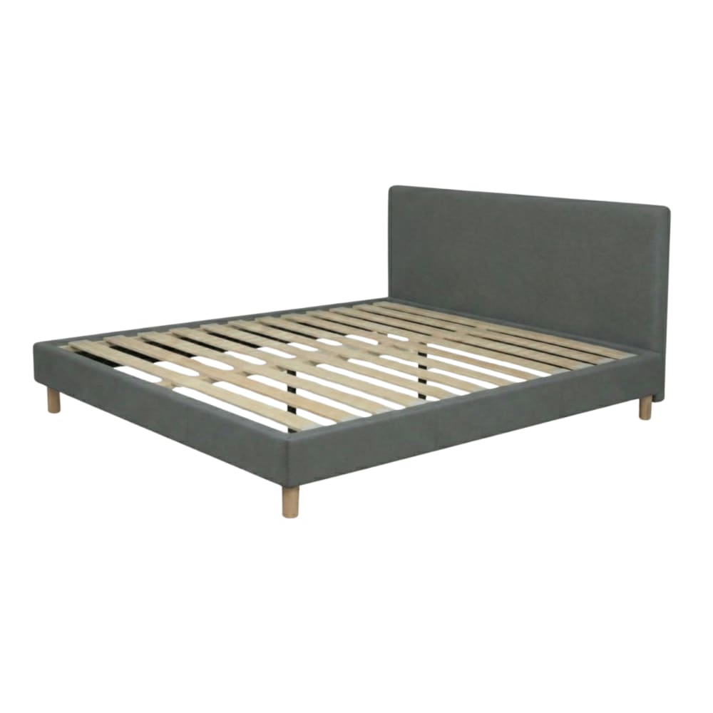 Lit en simili cuir gris