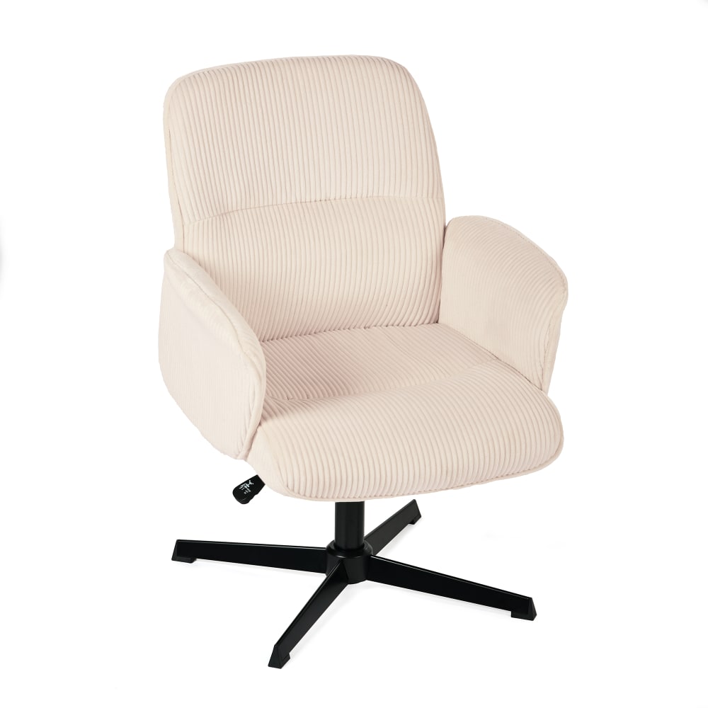 Meubles Cosy 360° drehbarer verstellbarer Bürostuhl Cord beige style modern - Metall