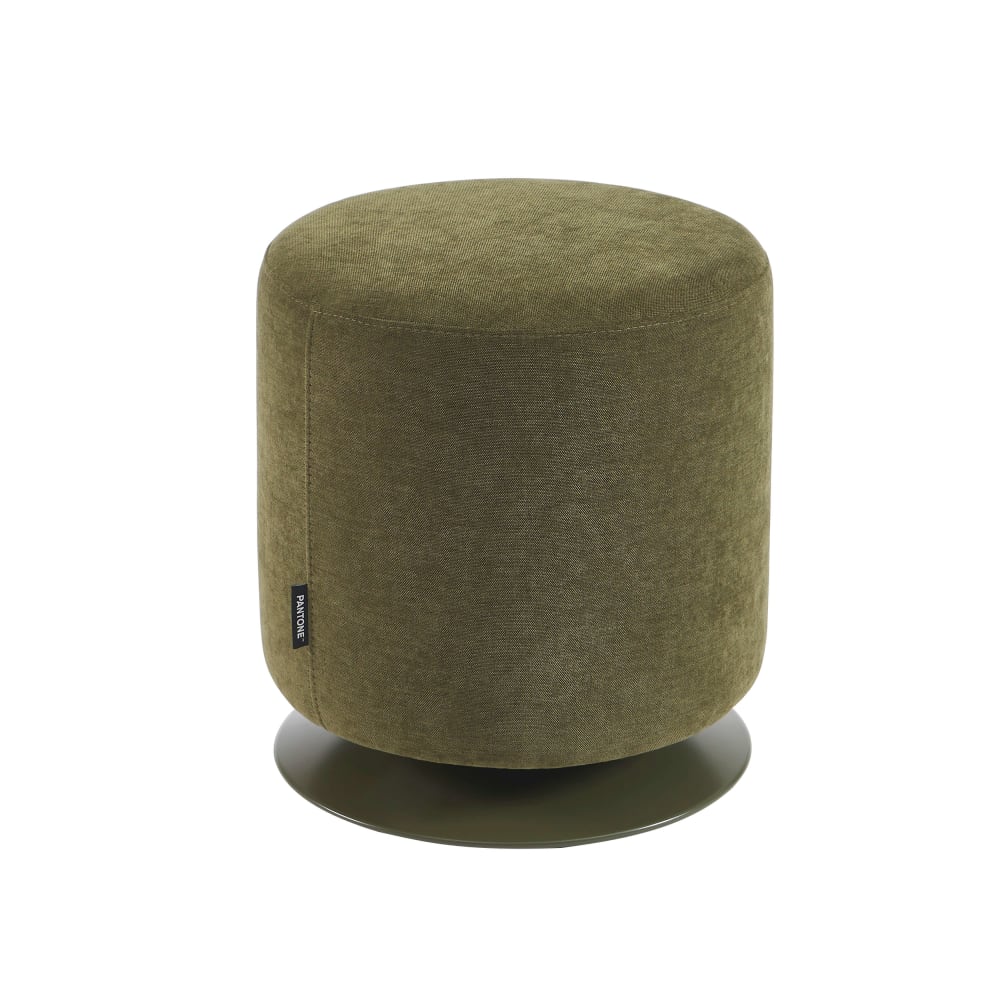 Pouf tissu chenille vert - olive
