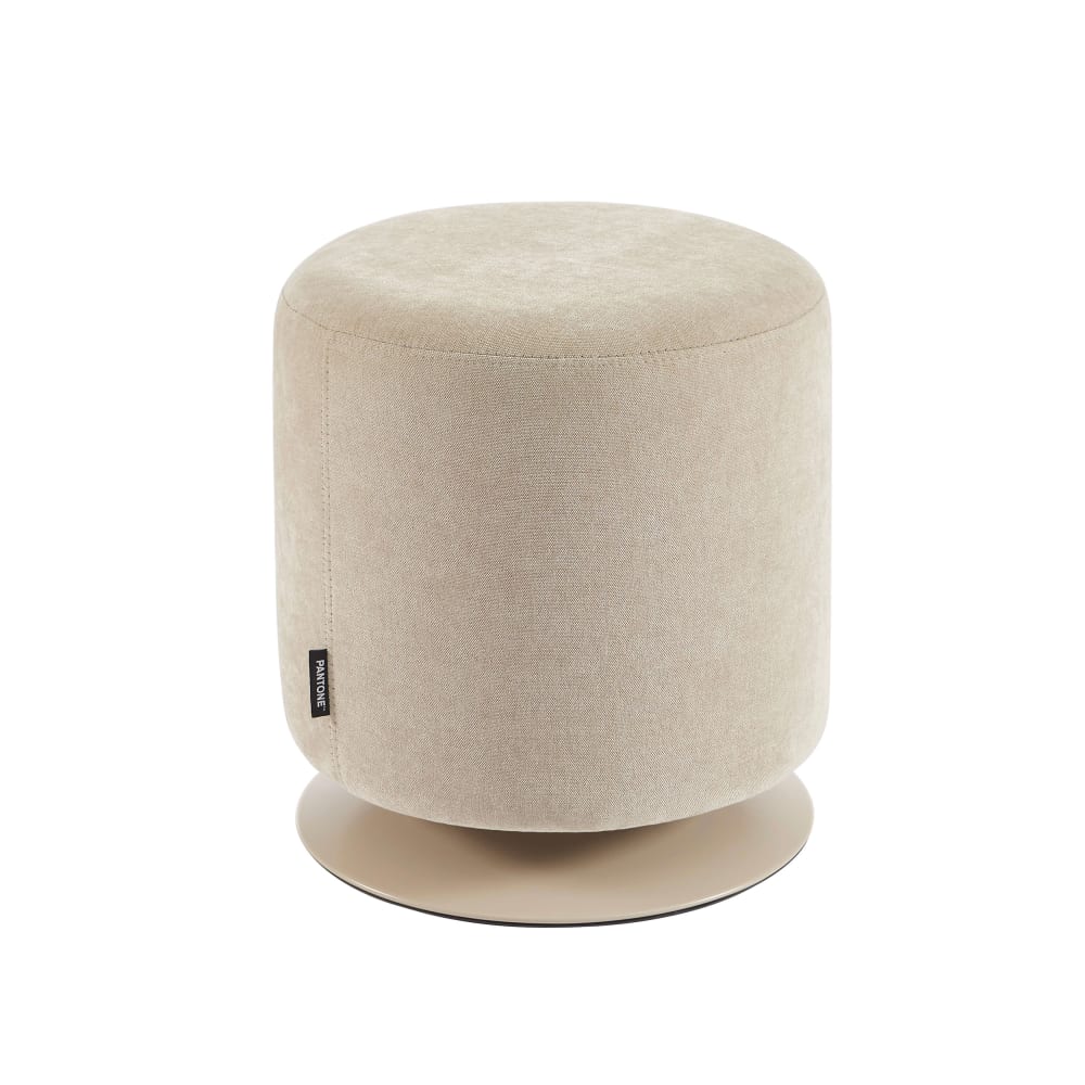pouf tissu chenille taupe