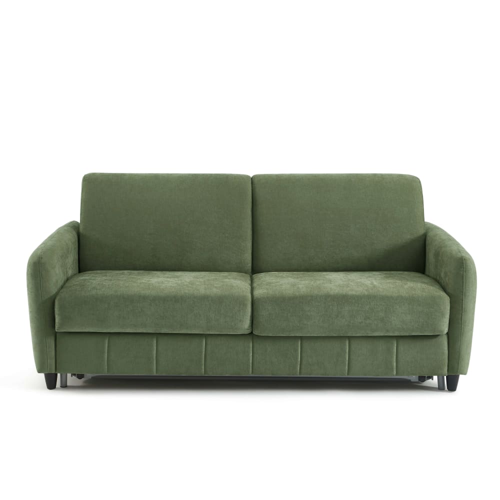 Canapé droit convertible en tissu 3 places vert Canapé droit convertible en tissu 3 places vert