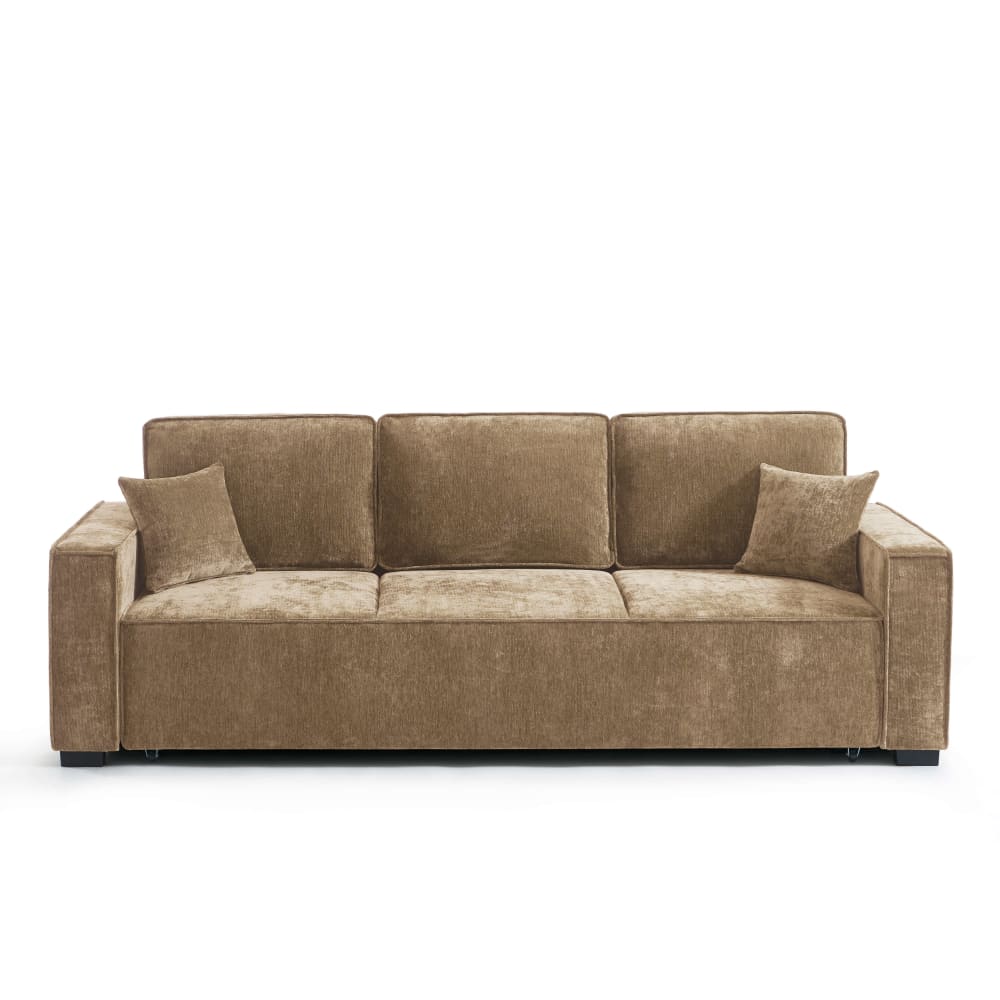 Canapé droit convertible - places marron