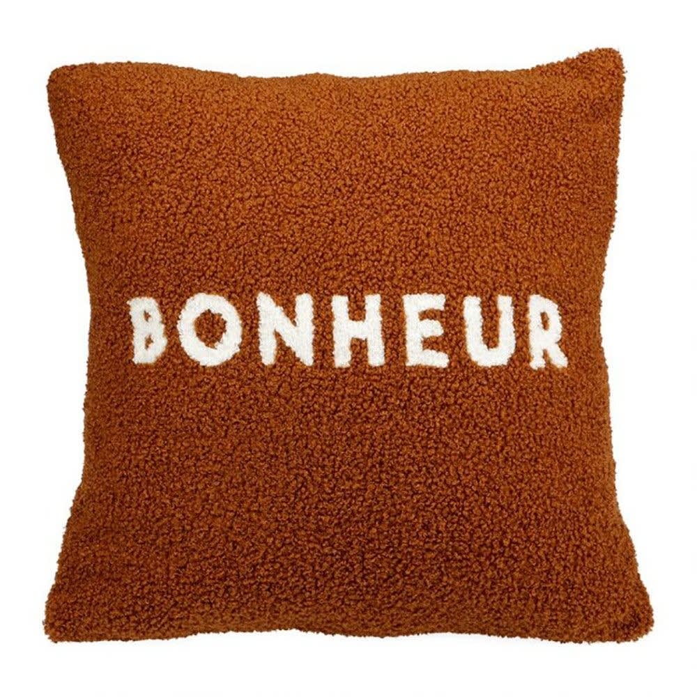 Housse de coussin marron[ ]polyester[ ]40 x 40cm