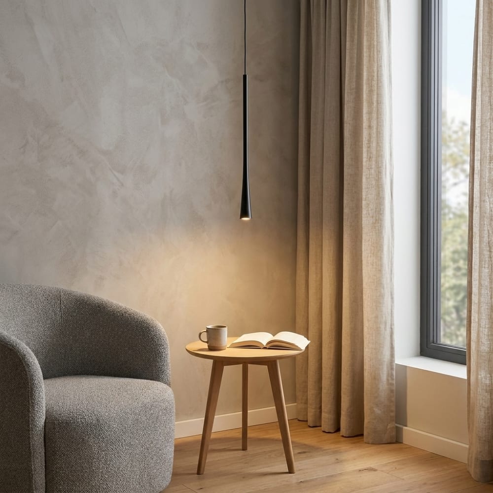 Suspension STAB tubulaire aluminium noir LED 7W H. 40 cm — vue 4