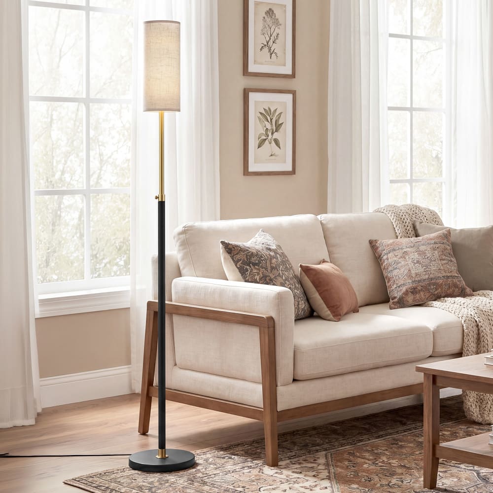Lampadaires d'intérieur réglable en hauteur interrupteur au pied noir — vue 3