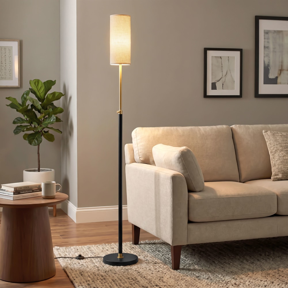 Lampadaires d'intérieur réglable en hauteur interrupteur au pied noir — vue 4