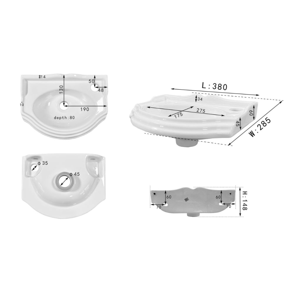 Brunnen Weiß Keramik H15xB28xL37cm - Maisons Du Monde