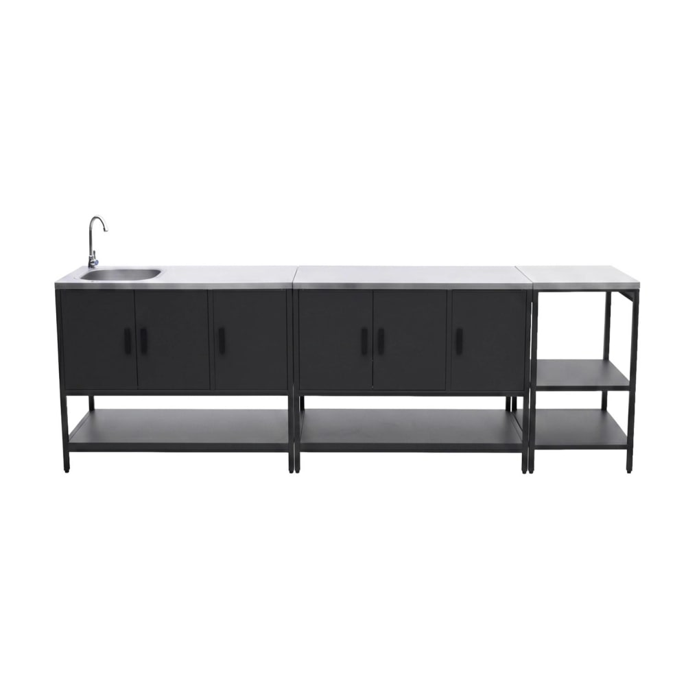Cuisine extérieure 3 modules acier inoxydable