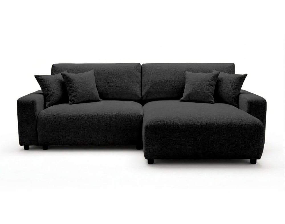 Canapé d'angle réversible - convertible velours noir