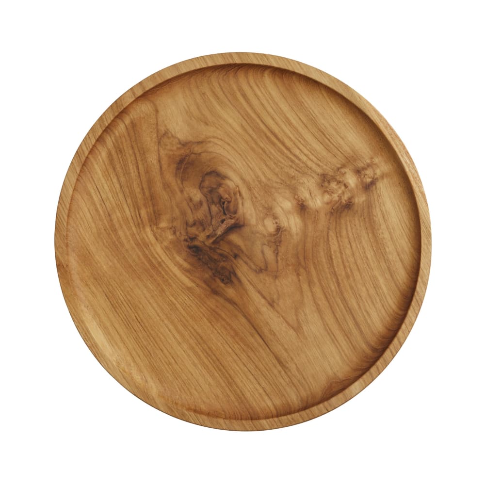 Plateau de service rond - teck